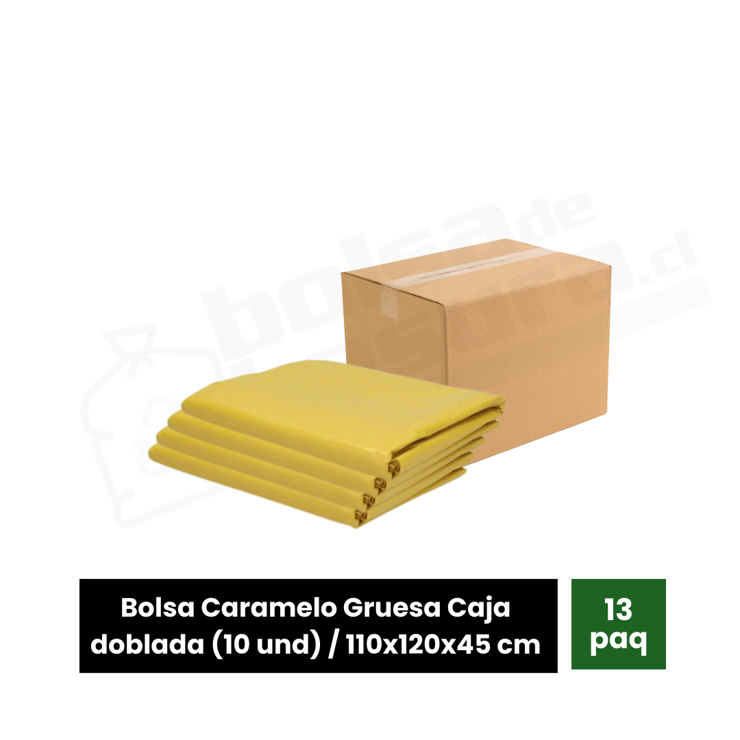 Caja bolsa de basura 110x120x45 Gruesa Caramelo
