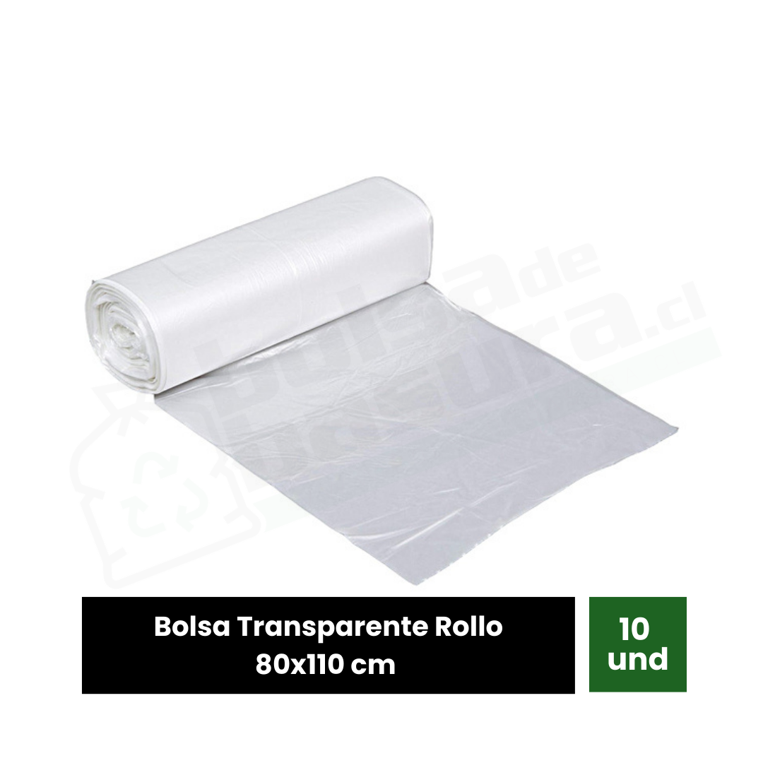 Bolsa de basura Transparente Rollo 80x110 (10 und)